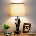 Touch Control USB Bedside Lamp - 3-Way Dimmable with Dual USB Charging Ports