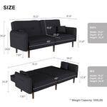 Convertible 3-Seater Folding Futon Sofa Bed - 71