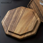 Acacia Wood Serving Tray - Elegant Dessert & Snack Plate 