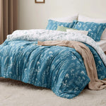 Reversible Botanical Comforter Set - 3-Piece Floral Bedding, All-Season Cozy Quilt