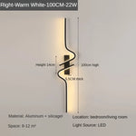 Modern Minimalist LED Strip Wall Light | Bedside Wall Sconce for Bedroom & Living Room