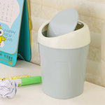 Mini Trumpet Desktop Waste Bin with Covered Lid – Creative Rolling Cover Trash Can