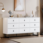 Modern 9-Drawer Dresser, Large Black Storage Cabinet with Wide Drawers, Elegant Chest of Drawers