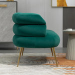 Elegant Velvet Loveseat with Gold Legs - 2-Seater Modern Couch