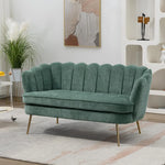 Modern Boucle Loveseat with Gold Legs - 2-Seater Sofa