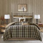 Hadley Plaid Rustic Lodge Cabin Comforter Set – All Season Down Alternative Bedding with Matching Shams & Bedskirt