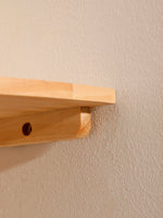 Wall-Mounted Round Floating Corner Shelf - Solid Pine Wood