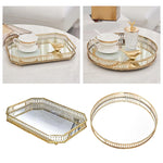 Luxury Gold Crystal Tray - Elegant Organizer for Perfume, Desserts, & Home Decor